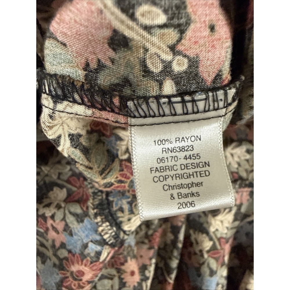 Womens Ditsy Floral Y2K Midi Skirt Sz 4 Whimsical Garden Cottage Rayon Flutter - Picture 9 of 10
